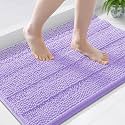Grandaily Chenille Bathroom Rugs 36x24, Soft Bath Mats, Light Purple