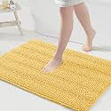 Grandaily Chenille Bathroom Rugs 36x24, Soft Absorbent Bath Mats, Yellow