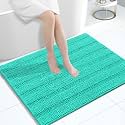 Grandaily Chenille Bathroom Rugs 40x32, Soft Absorbent Bath Mats, Teal