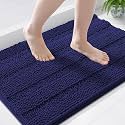 Grandaily Chenille Bathroom Rugs 44x24, Soft Bath Mats, Twilight Sapphire