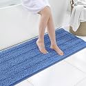 Grandaily Chenille Bathroom Rugs 59x20, Soft Bath Mats, Cornflower Blue