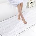 Grandaily Chenille Bathroom Rugs 59x24, Soft Bath Mats, Solid White