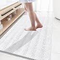 Grandaily Chenille Bathroom Rugs 59x35, Soft Absorbent Bath Mats, White