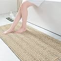 Grandaily Chenille Bathroom Rugs 70x24, Soft Absorbent Bath Mats, Beige