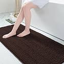 Grandaily Chenille Bathroom Rugs 70x24, Soft Absorbent Bath Mats, Brown