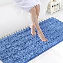 Grandaily Chenille Bathroom Rugs 70x24, Soft Bath Mats, Cornflower Blue