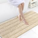 Grandaily Chenille Bathroom Rugs 70x24, Soft Bath Mats, Light Beige