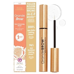 grande cosmetics grandebrow brow enhancing serum for fuller bolder looking eyebrows - brow serum with vitamins peptides antioxidants amino acids cruelty free - 4 month supply 3 ml