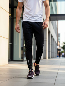 Grande Mode Solid Men Black Track Pants