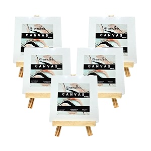 grandink 8 inch mini screw easel12 mm thick canvas 6 x 6 set of 5