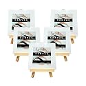 Grandink 8 Inch Mini Screw Easel,12 mm Thick, Canvas 6 x 6 (Set of 5)