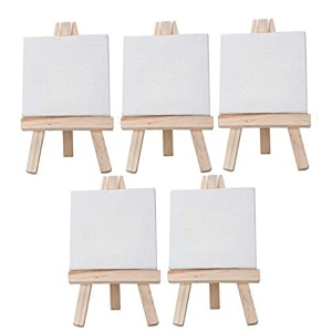 grandink mini display easel 434 x 434 canvas with 634 tripod stand for acrylic watercolor painting white pack of 5