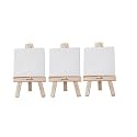 Grandink® Mini Display Easel 4" x 4" Canvas with 6" Tripod Stand for Acrylic Watercolor Painting (White, Pack of 3)