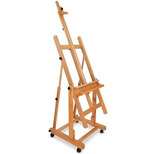 grandink premium studio h frame beechwood easel with storage tray