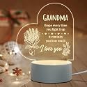 Grandma Gifts, Engraved Acrylic Night Light, White, Modern Style, USB Powered, Tabletop, Bedroom, Living Room, Study Room, Nursery
