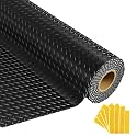 Grandroad auto 10x20 FT Garage Floor Mat, 2.8mm Thickened Flooring Roll for Under Car Diamond Plate PVC Rubber Mat with 20 Pcs Tapes, Non-Slip Floor Mat for Garage, Warehouse, Gyms, Trailer, Black
