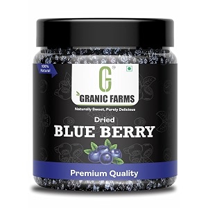 granic farms premium dried blueberries plum 200gm whole and unsweetened  vegan and gluten free - vitamin rich  low fat healthy snacks  dried blueberries 200gm