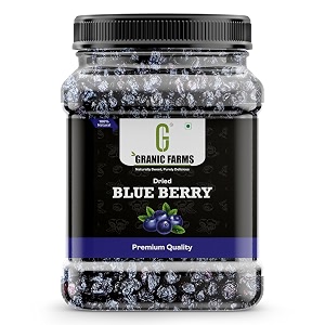 granic farms premium dried blueberries plum 500gm  blueberries plum  whole and unsweetened  vegan and gluten free - vitamin rich  low fat healthy snacks  dried blueberries 500gm