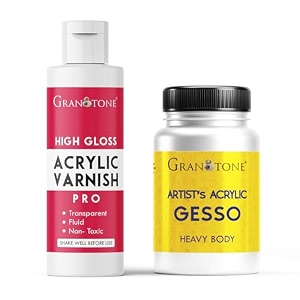 granotone acrylic gesso amp high gloss varnish combo 100ml each