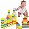 GRAPHENE 45 Pcs Big Mega Sized Building Blocks with Wheels - Smart Activity Fun and Learning Train Blocks for Kids | Educational and Exciting | Best Gift Toy for 3-Year-Old Boys &amp; Girls (Multicolor)
