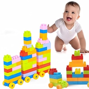 graphene 250 pcs building and construction block set with wheels smart activity fun educational and learning train blocks for kids best gift toy for 3-year-old boys amp girls multicolor