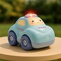 GRAPHENE Push N Go Police Vehicle Toy Friction Powered Unbreakable Press &amp; Go Emergency Car Light &amp; Sound Gift Baby Girls Boy Kids Toddlers Pull Back Car Random Designs Multicolor Pack of 4