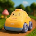GRAPHENE Push N Go Taxi Truck Toy Friction Powered Car Unbreakable Press and Go Transport Vehicle Car Light and Sound Gift for Baby Girls Boy Kids Toddlers Random Designs Multicolor Pack of 1