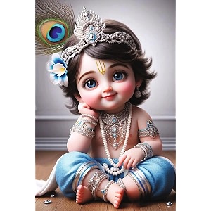 graphic word bal krishna poster for pregnant women 12x18 inch pack of 1