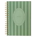Graphique Cottage Stripe Hardbound Spiral Journal, 160 Ruled Pages Hard Cover Notebook, Diary, Lists, Record Month and Date, Premium Paper, 6” x 8”