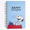 Graphique Peanuts "Happy Thoughts" Hard Bound Journal - 160 Ruled Pages, Vintage Peanuts Cartoon Cover w/"Happy Thoughts" Message Embellished w/Gold Foil, 6.25" x 8.25" x 1"