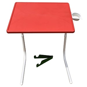 table multi purpous portable and adjustable utility table with cup holder for laptopstudydinner standard red white