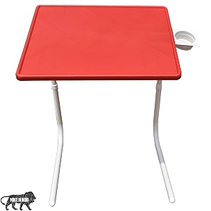 table multi purpous portable and adjustable utility table with cup holder for laptopstudyeating standard red white