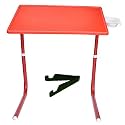 Table Multi Purpous Portable and Adjustable Utility Table with Cup Holder for Laptop,Study,Dinner (Standard, Red)