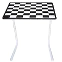Table Multi Purpous Portable and Adjustable Utility Table with Cup Holder for Laptop,Study,Dinner (Standard Black, Black Wl Chess)