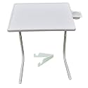 Table Multi Purpous Portable and Adjustable Utility Table with Cup Holder for Laptop,Study,Dinner (Standard, White)
