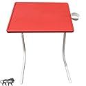 Table Multi Purpous Portable and Adjustable Utility Table with Cup Holder for Laptop,Study,Eating (Standard, Red White)