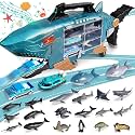 Grarain Shark LED Ocean Animal Toys - Trucks, Cars &amp; 18pcs Sea Animals for 3+ Year Olds