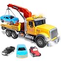 Grarain Tow Truck Toy Set - Metal Off-Road & Pickup Race Cars, Educational Toys for Kids 3+