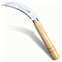 Grass Sickle Hoe Gardening Handheld Tool Weeding Tools for Garden (Brown)