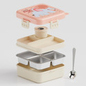 gravity Elephant Shape Stainless Steel 4 Compartment Big Lunch Box 3 Containers Stainless Steel Office Lunch Box
