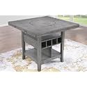 Gray Dining Table with Lazy Susan Storage Shelf, 1-Piece Counter Height Kitchen Table for Versatile Dining Room Use