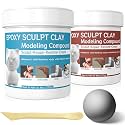 Gray Epoxy Sculpt Clay - 2 Part Epoxy Putty Modeling Compound for Sculpting, Modeling, Building, Repairing, Self-Hardening Magic Sculpt Clay Repairs Metal, Wood, Tile, Ceramics, Plastic, 1 Pound
