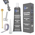 Gray RTV Silicone Sealant Adhesive 100% High Temperature Silicone Caulk Waterproof Stronger Adhesion Shrink &amp; Crack Proof for Automotive Kitchen Bathroom Window Gasket -1.8oz/50g