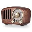 Greadio Retro Bluetooth Speaker, Walnut Wooden Vintage Radio Speaker