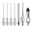 Grease Gun Accessory Set, 5pcs Grease Needle Nozzles 1 Grease Needle Dispenser with 1 Rubber Nipple Adapter Grease Injector Needle Dispensing Tip Fitting Tool Coupler for Injecting.