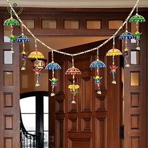 great art torans for entrance door home decoration mandir decor with hanging door decoration items weddinghandicraft and office decor latest bandarwal festive diwalilength 36 inch-style-1