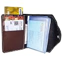 Pack of 1 Leather Credit Card Holder/Business Card Holder/ATM Card Holder for Men-10 Leafs Slot Holds Upto 20 Cards with 3 Pocket for Small Cards and 1 Side Pocket for Money(Brown)