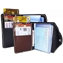 Pack of 2 Leather Credit Card Holder/Business Card Holder/ATM Card Holder for Men-10 Leafs Slot Holds Upto 20 Cards with 3 Pocket for Small Cards and 1 Side Pocket for Money(Black/Brown)