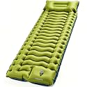 GREBSTK Camping Sleeping Pad, Inflatable with Built-in Foot Pump & Pillow