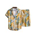 GRECIILOOKS Co Ord Set for Men | Trendy Night Dress for Boys | Shirt and Shorts Combo for Lounge | Stylish Summer and Travel Wear | Men's Matching Two-Piece for Vacation